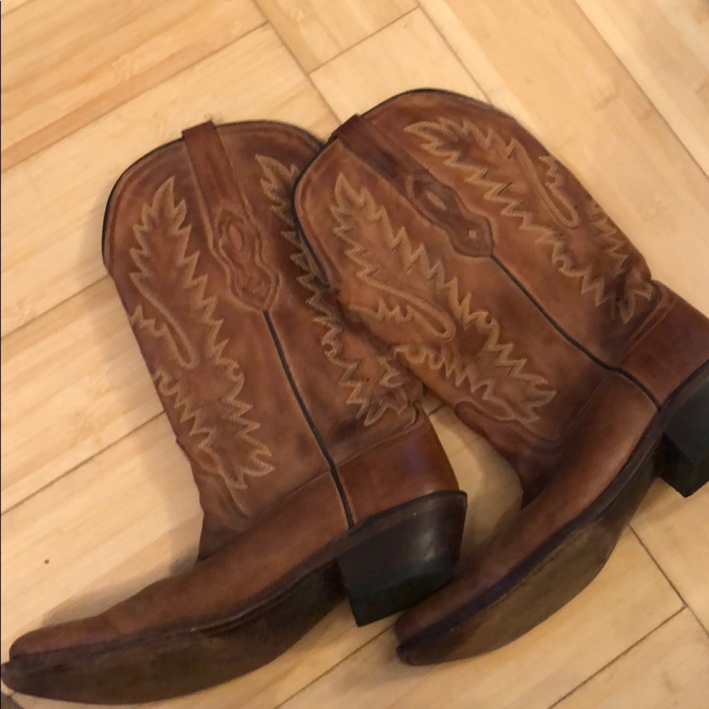 Real leather cowboy boots